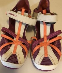 Merrell Womens Hydro Sandals Shoes Leather Mesh Purple/Orange Sz 6 New