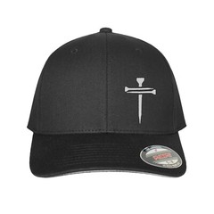 Men’s Christian Faith Cross Nails Embroidered Logo Flexfit Hat Adult Dad’s Cap