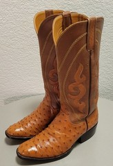 ROGERS HANDMADE OSTRICHSKIN WESTERN BOOTS SIZE 8 1/2 D
