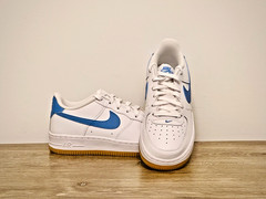 Nike Air Force 1 White/Blue Beyond/Gum – Size 5.5 Youth / 7 Women