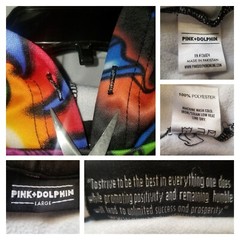 Pink Dolphin Hoodie Men Large Airbrush Graffiti AOP Streetwear Art Skater