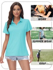 UPF50+ Women’s Tennis UV Shirts Outdoor Golf Sport Sun Protection Polo Shirts US