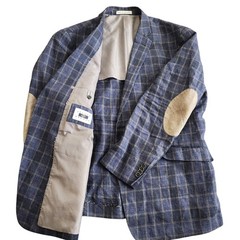 Joseph Abboud 100% Linen Tessuti Sonrio Blazer Jacket Mens 48R Blue Windowpane