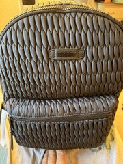 DKNY Quilted Black Backpack Zip Closure Adjustable Straps Pockets Lined Tags