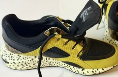 Steve Madden Barra Men’s Sz 10 Yellow Black Animal Print Sneakers Preowned Good