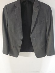 Calvin Klein Men’s Gray 2-Piece Suit 40R 2-Button Flat Front Pants 34×28
