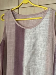 Unbranded Made in Italy Pink Stripe Sleeveless Dress. 48″ Chest. Needs Repair