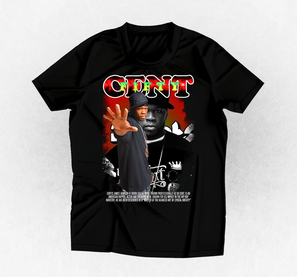 Rapper Fifty Cent graphic t-shirt black or any color and size you choose