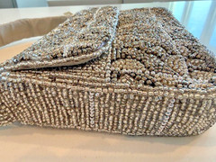 Silver Hand Beaded Shoulder Bag – Perfect for Summer Looks – Casual and Dressy