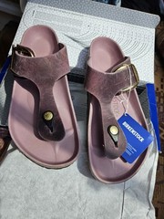 Birkenstock Gizeh Big Buckle Oiled Leather Color Lavender Size 39 Regular Wide