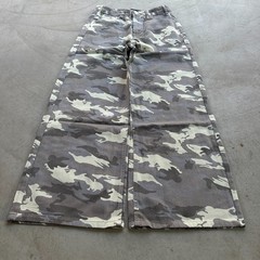Baggy Wide Leg Y2K Style Cream Camo Denim Jeans