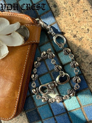 Heart Link Wallet Chain Silver Tone Biker Keychain 15.7in 4.3oz QBKB40