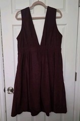 BloomChic Corduroy Stretchy Waist V-Neck Mini Dress Pockets 14-16/1X 18-20/2X