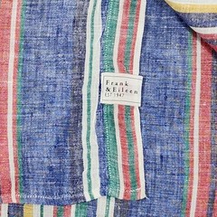 Frank & Eileen Shirt Womens Small Eileen Linen Multicolor Stripe Button Up