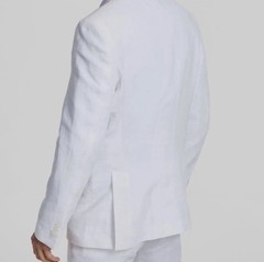 Tommy Hilfiger Mens 44R Modern Fit Flex Stretch 100% Linen Suit Jacket In White