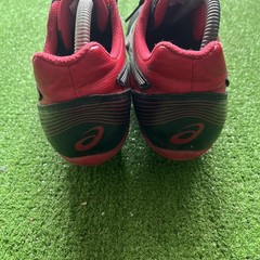 ASICS LETHAL TACKLE P507Y Black Red Boots US 9 EUR 42.5 Metal Studs