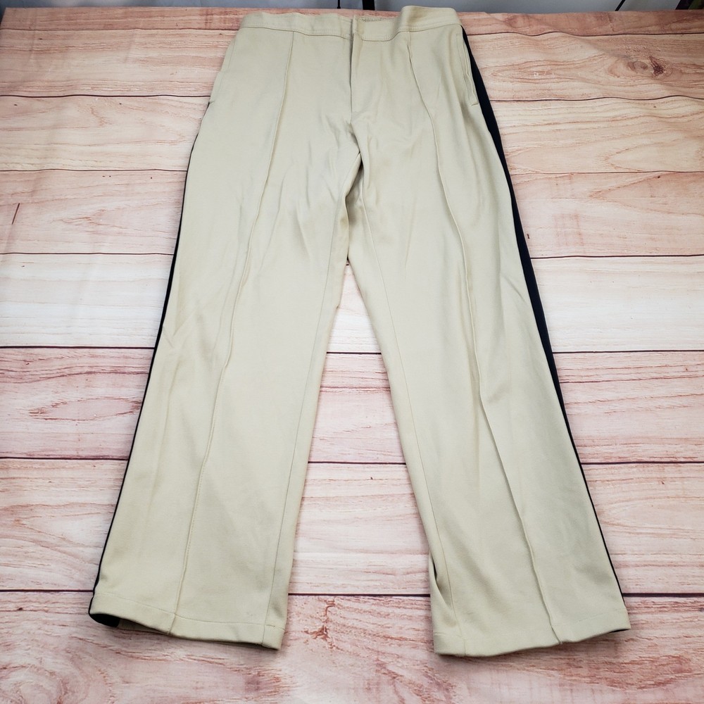 Zara Man Side Stripe Trousers Mens Large Beige Tan Black Track Pants 31829