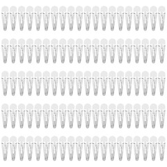 100 Pack Bulk 4 CM 1.57 Inch Silver Snap Metal Hair Clips Small Barrettes Hairpi