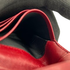 PRADA Tessuto nylon triangular logo folding wallet red compact wallet