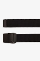 🔵 Fred Perry Solid Black Bandage Belt Mens SS26