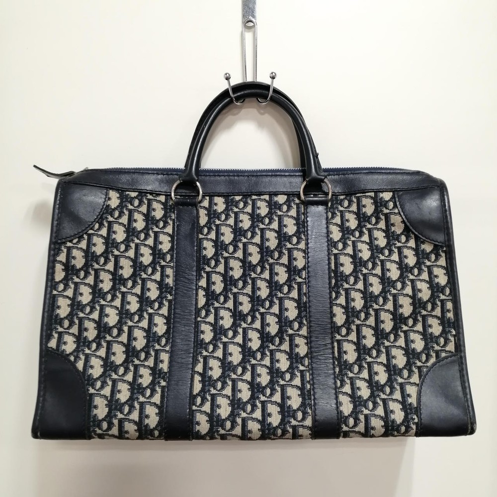 CHRISTIAN DIOR Handle Bag Boston Bag Trotter Leather Size Width15.7 in Unisex
