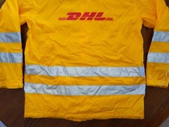 Reflective Yellow Nylon Work Jacket M Mens Lightweight Reflective Delivery Rain