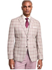 Tayion Mens Regular fit Suit Jacket Blazer 44 R Beige Plaid