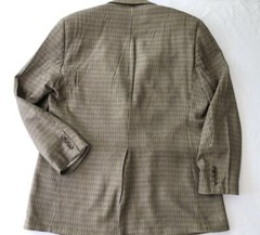 Chaps Two Button Blazer Sport Coat Suit Jacket 44R Brown Gray EUC PolyRayon