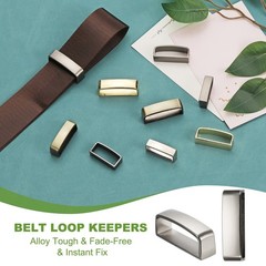 4Pcs 1-1/4 Inch 40mm Belt Loop Keepers Alloy Belt Men’s Buckle Silver Grey
