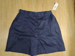 Karen & Scott A-Line Skort Womens 1 Navy Blue Cotton Stretch Lined Preppy