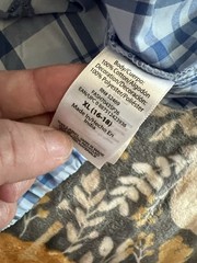 Free Assembly Women’s XL Blue White Plaid Off Shoulder Embroidered Crop Blouse