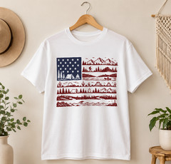 National Parks American Flag Shirt Patriotic 4th of July Independence Day Tee