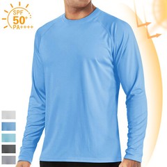 Men’s UPF 50+ UV Protection Long Sleeve T-Shirt Sun Block Casual Fishing Shirts