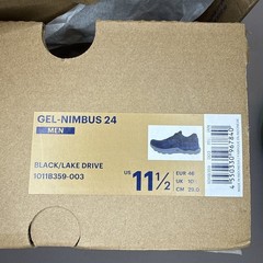 ASICS Gel Nimbus 24 Black Blue Lake Drive 1011B359-003 Men’s Size 11.5