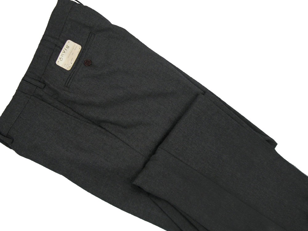 NEW $149 Orvis Comfort–Waist Wool Dress Pants! 38 x 27 (26.5) *Heavier* Gray