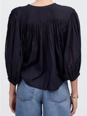 🖤 Madewell Shirred Voile Button-Up Top Black XXS 🖤