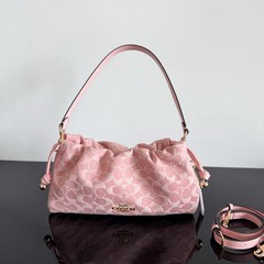 COACH Faye Shoulder Bag In Signature Denim Light pink CER68 F/S JP [DDP]