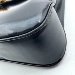 Vintage Gucci Interlocking Leather Hand Bag Black Gold
