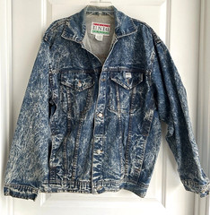 Vtg Acid Wash Denim Jean Jacket Men’s Large 90s Grunge Oversized Hip Hop Coat