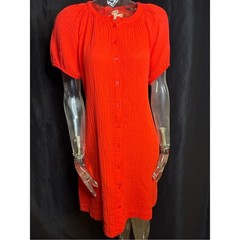 Universal Thread Orange Button-Front Midi Dress