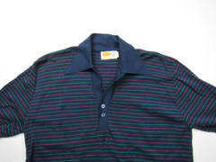 Vtg 60s 70s Striped Banlon Shirt Mens Stretch Knit Nylon Poly Disco MCM SS