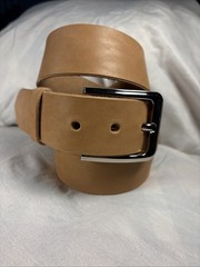 Horween Natural Veg Tan Horsehide 10oz Leather Work Belt 1.5 Inch Nickel Buckle