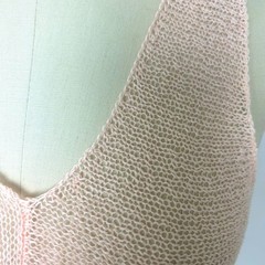 EILEEN FISHER Asymmetrical Hand-knit Linen blend Sleeveless Top XS Peach Perfect