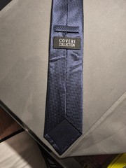 Coveri Collection – Navy Blue Solid Silk Jacquard Tie