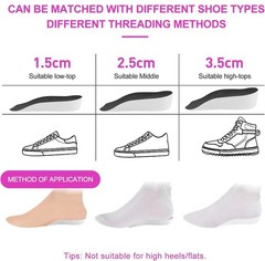 2× Comfort Boost Height Increase Insoles Arch Support Invisible Heel Lift Pads