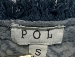 POL Women’s Small Steel Blue Frayed Fringed Vest Southwest Design Shirt Top
