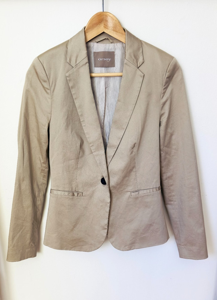 Orsay Beige One-Button Blazer Jacket Women’s Size EU 36 / US Small