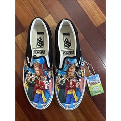 Vans Customs x One Piece Japan Luffy Slip-On Anime Shoes Straw Hat Crew 11.5