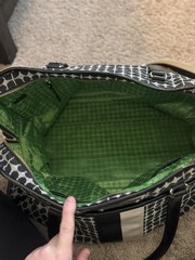 kate spade new york Geometric Satchel w/ Detachable Strap Zip Green Lining