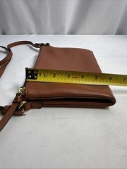 Old Navy Brown Faux Leather Crossbody Double Zipper Purse